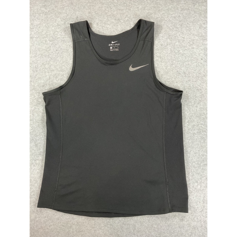 Nike Mens Dri-FIT Miler Running Tank Top Black Singlet 833589-010 Size M 2532